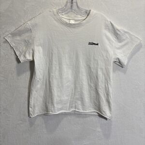 JJJJound Standard Issue Cotton Raw Edge Embroidered Tee T Shirt Size Small White